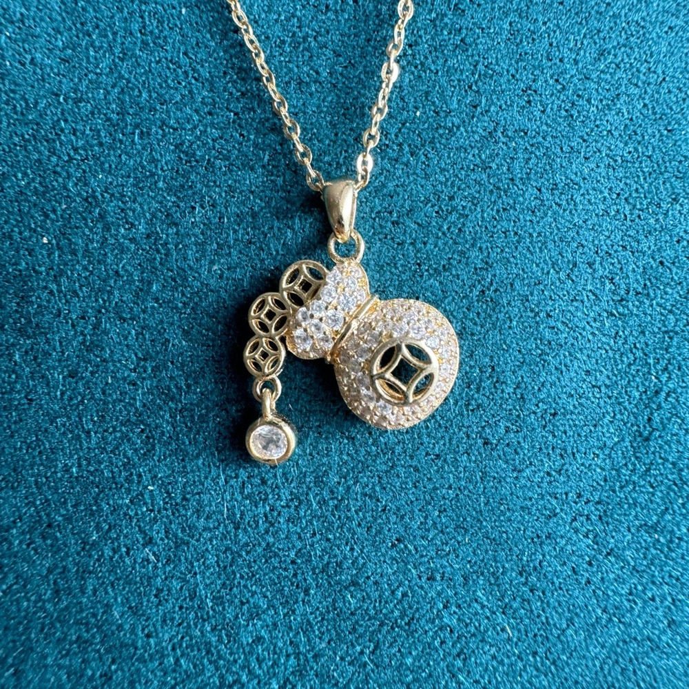 s925 silver money bag necklace fortune necklace